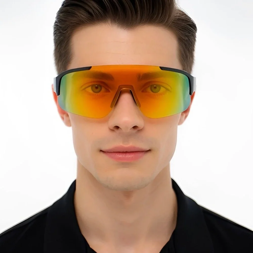 Shield‎ Sunglasses Sport Cycling Running Sunglasses Mirrored Lens Men Boat Wear